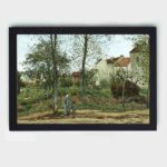 beauty of autumn with Camille Pissarro's "Landscape at Louveciennes" art print,framed and placed on the wall