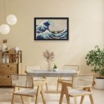 Experience the power and beauty of nature with "The Great Wave off Kanagawa" by Katsushika Hokusai,placed on the wall