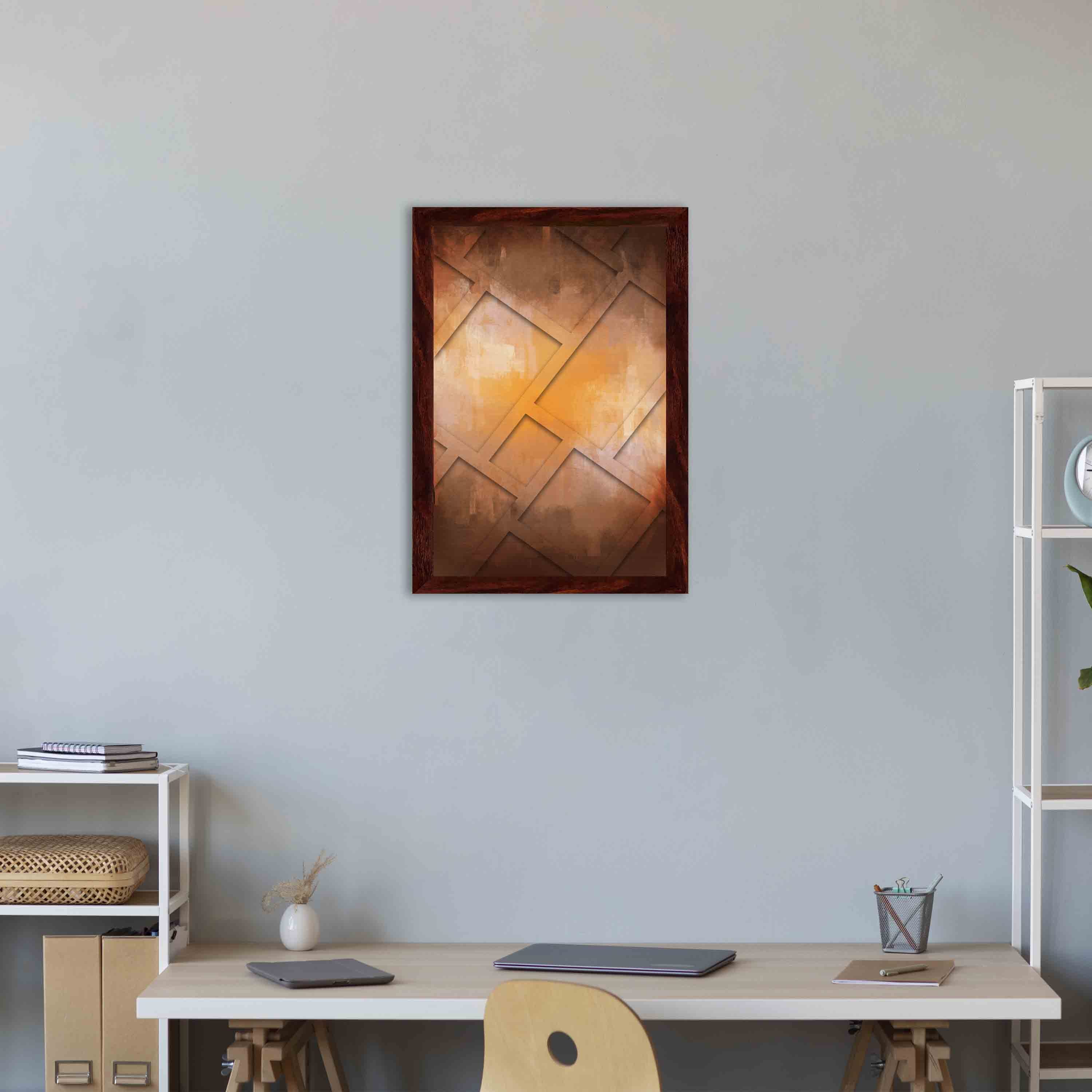 abstract wall hang on the wall with white background