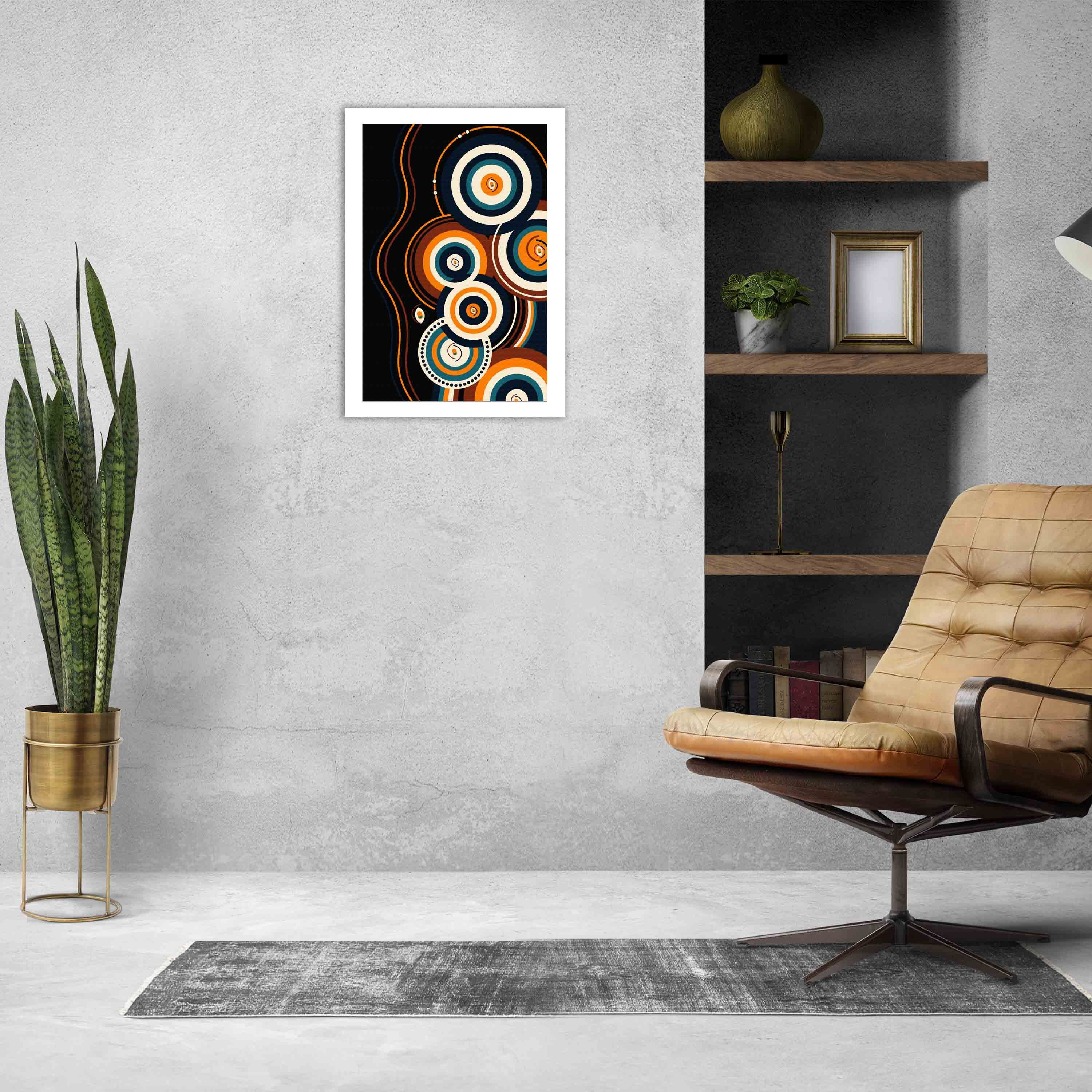 abstract wall hang on the wall with white background