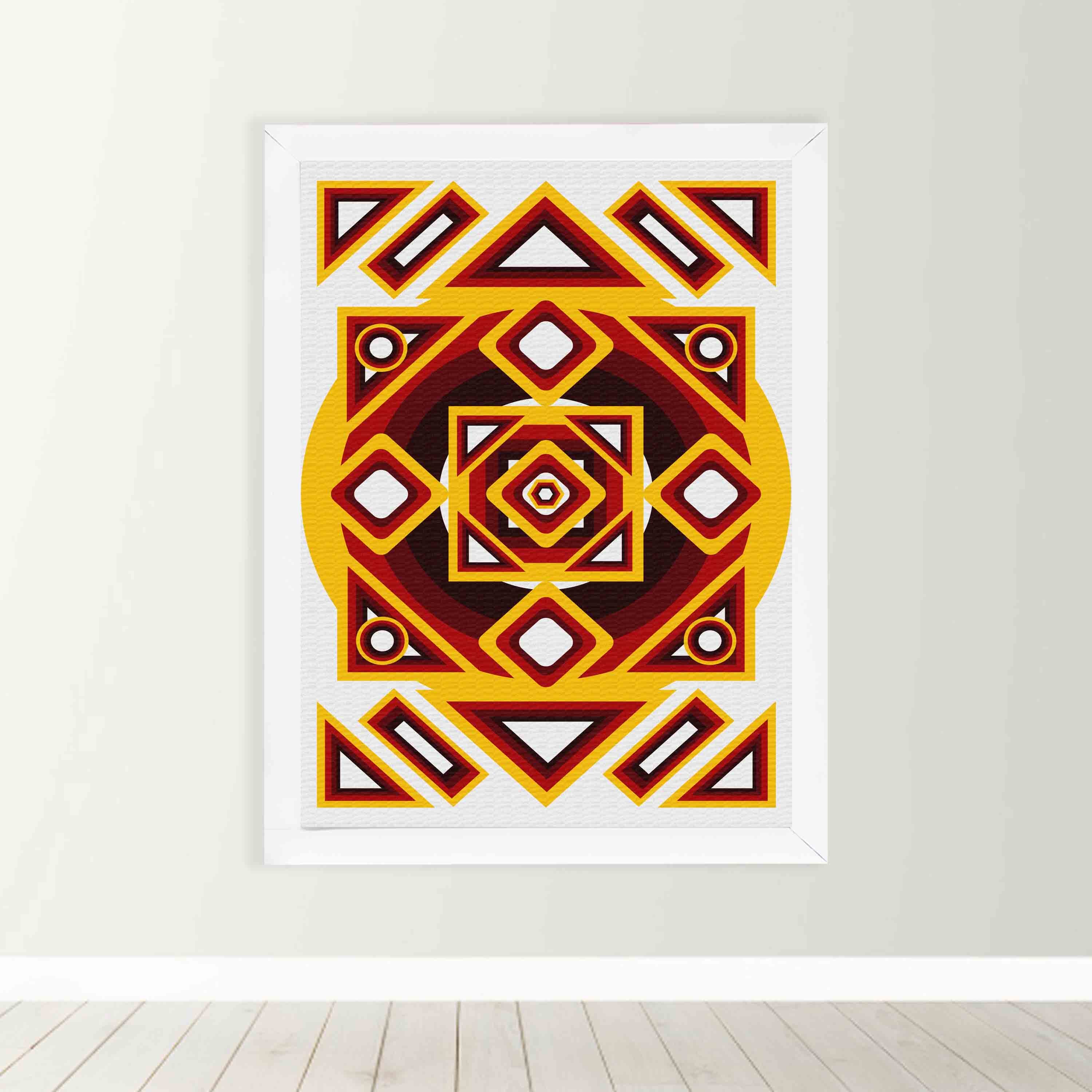 abstract wall hang on the wall with white background