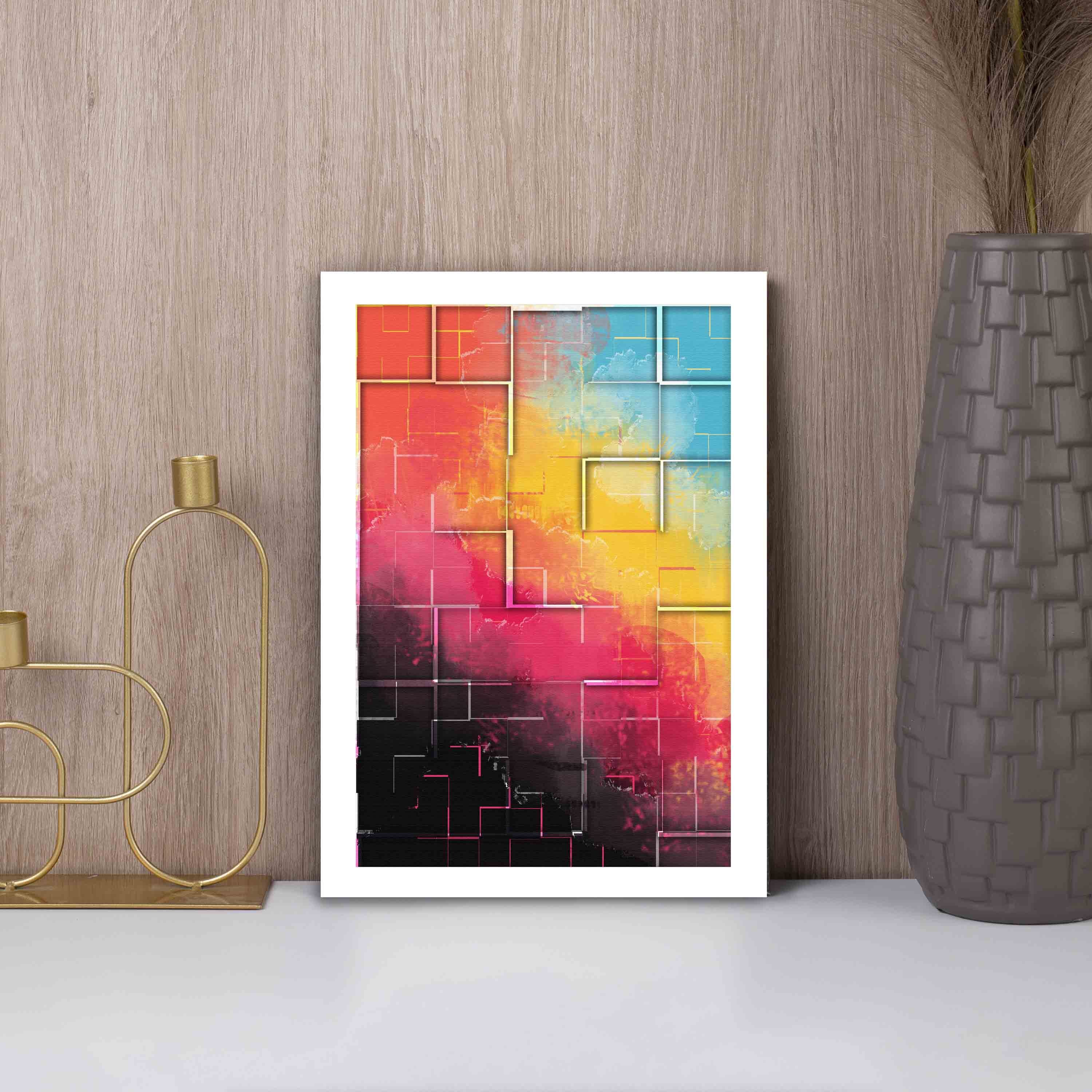 abstract wall hang on the wall with blue background
