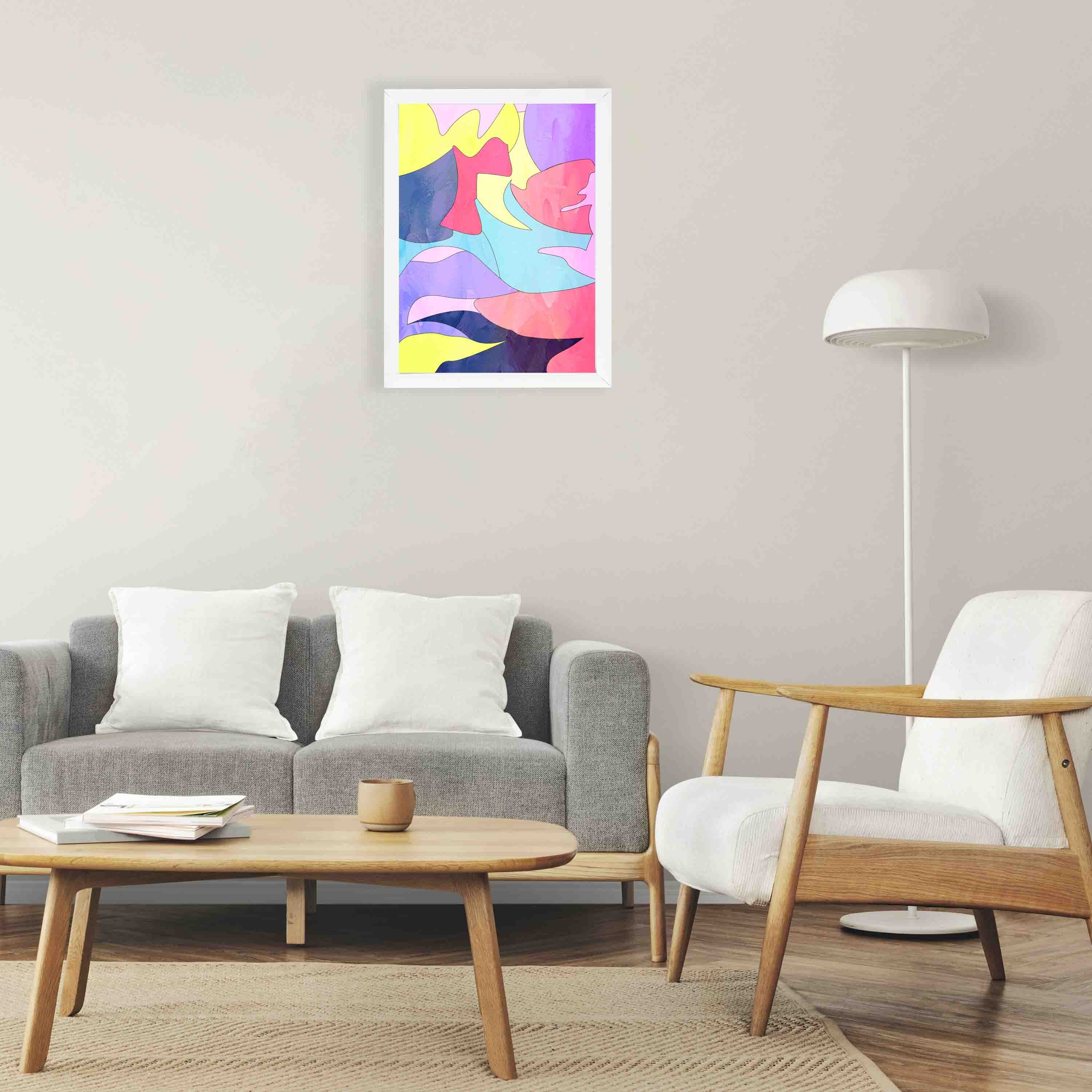 abstract wall hang on the wall with white background