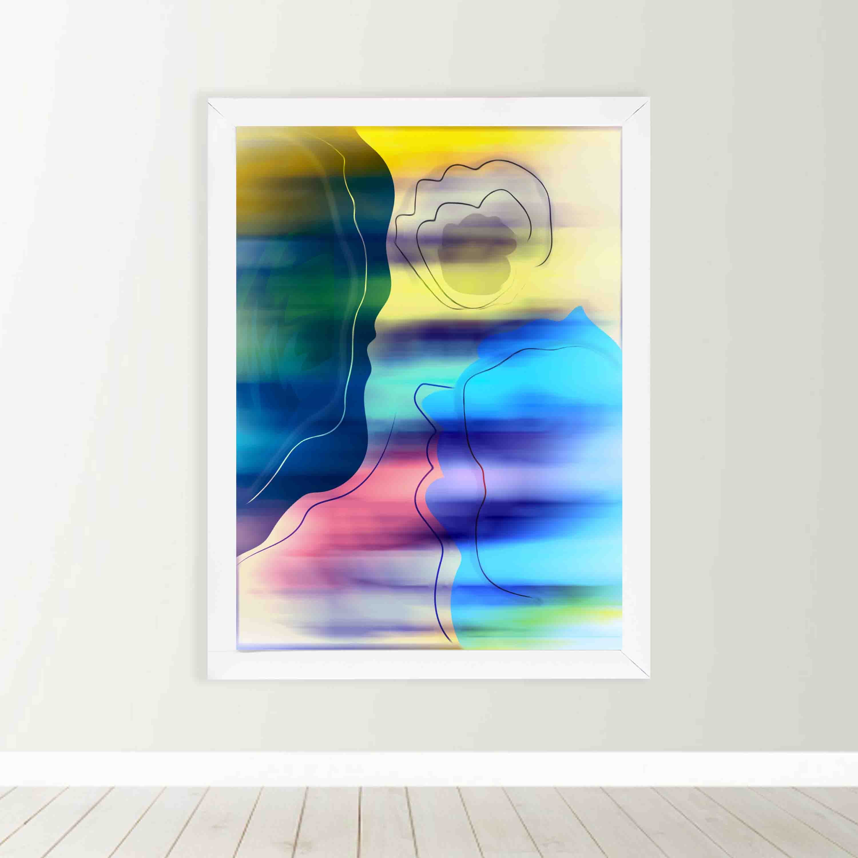abstract wall hang on the wall with white background