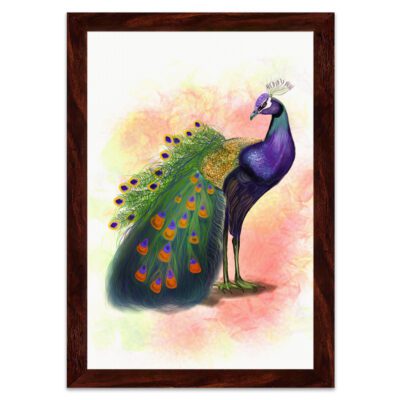 Infidu Stunning Peacock Wall Art- Vibrant Framed Wall Art Printed on Canvas