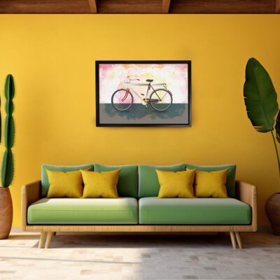 Infidu Speedy Wheels Art - Contemporary Cycling Vibes Printed on Floating Canvas