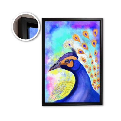 Infidu Majestic Peacock- Vibrant Floating Wall Art Printed on Canvas