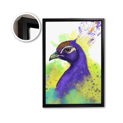 Infidu Peacock Beauty - Vibrant Floating Wall Art Printed on Canvas