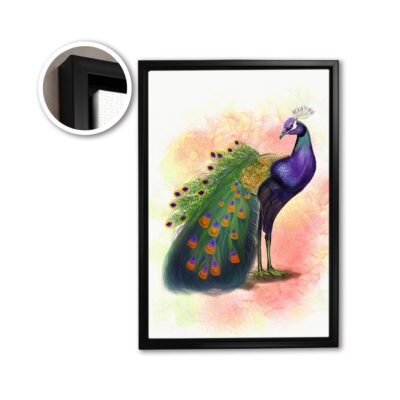 Infidu Stunning Peacock Wall Art- Vibrant Floating Wall Art Printed on Canvas
