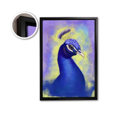 Infidu Elegant Peacock Wall Decor- Vibrant Floating Wall Art Printed on Canvas