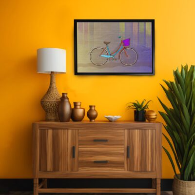 Infidu Chic Bike Motion Print - Stylish Wall Accent Printed on Floating Canvas
