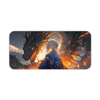 Infidu Artistic Desk Pad - Girl With Dragon Concept Anime - mpd39