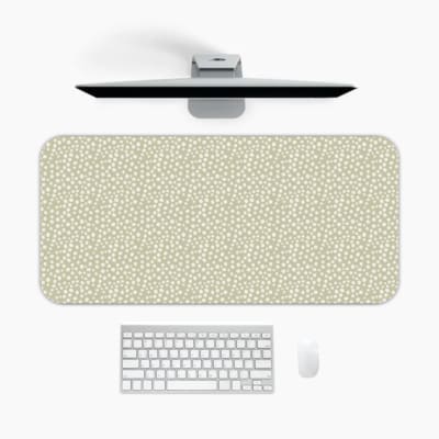 Infidu Light Green Desk Pad with White Dots Design Desk Pad with Keyboard and Mouse on top of the desk pad