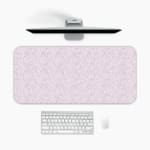 Plain white and gray minimalist desk pad with a clean, simple design. A desk pad under the computer