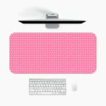 Infidu Pink Desk Mat with White Polka Dots A desk pad under the computer