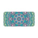 Infidu Colorful Teal and Pink Mandala Design Desk Pad with intricate teal, pink, and white patterns. Desk Pad kept on a plain white background