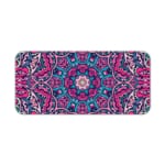 Infidu Colorful Mandala Desk Pad featuring a vivid mandala pattern with symmetrical shapes in pink, purple, and blue tones. Desk Pad kept on a plain white background