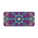 Infidu Colorful Mandala Design Desk Pad with intricate blue, pink, and purple patterns on a light background. Desk Pad kept on a plain white background