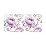 Infidu Soft Floral Desk Pad with white background, large purple and lavender flowers, and light gray and blue leaves. Desk Pad kept on a plain white background