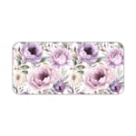 Infidu Flowers Design Desk Pad with green leaves and large purple and pink flowers on a light, neutral background. Desk Pad kept on a plain white background