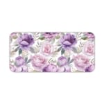 Infidu Floral Desk Pad featuring purple and light pink flowers with green and grayish leaves on a light white background. Desk Pad kept on a plain white background