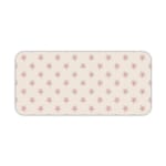 Light pink desk pad with small star design, perfect for adding charm to your workspace. Desk Pad kept on a plain white background