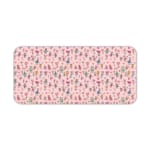 Infidu Pink Floral Pattern Desk Pad with colorful flowers on a vibrant pink background. Desk Pad kept on a plain white background