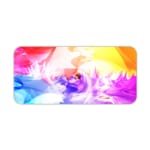 Infidu Vibrant Watercolor Design Desk Pad with abstract, colorful swirls of pink, orange, yellow, blue, and purple. Desk Pad kept on a plain white background