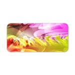Infidu Colorful Abstract Wavy Lines Desk Pad featuring vibrant, flowing lines in pink, purple, yellow, orange, and green. Desk Pad kept on a plain white background