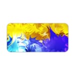 Infidu Abstract Desk Pad with yellow, blue, and green colors in flowing patterns on a vibrant background. Desk Pad kept on a plain white background