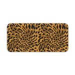 Infidu Leopard Print Desk Pad features a leopard print pattern with a brown background and black spots, resembling natural leopard fur. Desk Pad kept on a plain white background