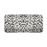 Infidu White Leopard Print Desk Pad features black spots on a white background, creating a classic and stylish leopard print design Desk Pad is kept on a plain white background