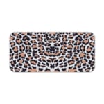 Infidu White Desk Pad with Bold Leopard Print Design featuring black and brown spots on a white background. Desk Pad kept on a plain white background