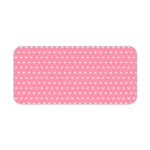 Light pink and white polka dot desk pad with a classic pattern design. Desk Pad kept on a plain white background
