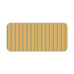 Infidu desk pad with vertical stripes in yellow, green, and light purple. Desk Pad kept on a plain white background