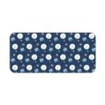 Infidu Dark Blue Desk Pad with white circles, light blue stripes, and snowflake pattern. Desk Pad kept on a plain white background