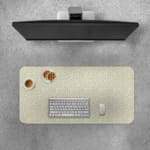 Infidu Light Green Desk Pad with White Dots Design Desk Pad with Keyboard and Mouse on top of the desk pad