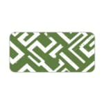 Infidu desk pad with bold white maze pattern on deep green background, inspired by vintage art and wall décor.