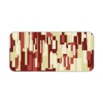 Infidu bold pixel block desk pad with warm red tones and abstract geometric pattern.
