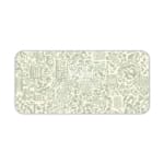 Infidu desk pad with light green abstract doodle design on cream background, featuring playful shapes, lines, and artistic elements.