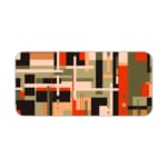 Infidu bold geometric desk pad with earthy tones and abstract rectangular design