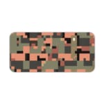 Infidu pixel camouflage desk pad in earthy green, orange, and brown tones