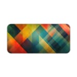 Infidu bold geometric desk pad with overlapping colorful shapes in vintage art style