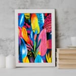 Multi Colors Flowers Painting Art 07