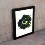 Infidu Vintage Blackberry Wall Art showing detailed dark blackberries with green leaves on a white background. displayed on the wall