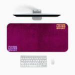 Infidu deep magenta desk pad with motivational Effort Love Effort quote in yellow and purple text