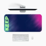 Infidu dark green desk pad with white and pink motivational quote on a chalkboard-style background