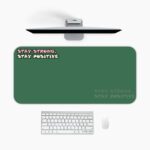 Infidu dark green desk pad with white and pink motivational quote on a chalkboard-style background