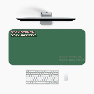Infidu dark green desk pad with white and pink motivational quote on a chalkboard-style background