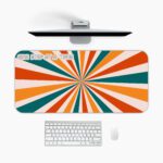 Infidu desk pad with retro starburst stripes and motivational quote